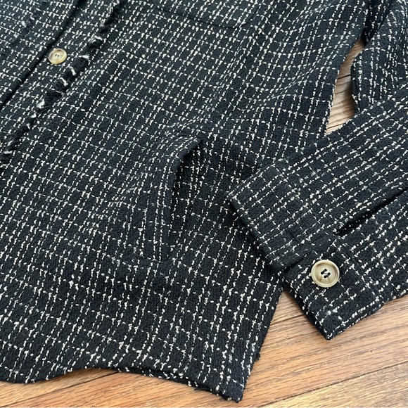 AndTheWhy Tweed Shacket in Black/Beige Thread Textured Size 2XL - Picture 3 of 7